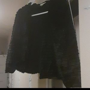 Calvin Klein Fur jacket size large black faux fur